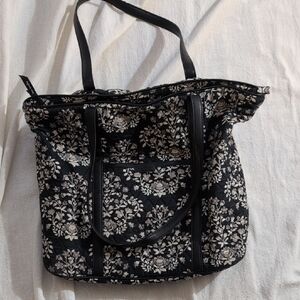 Vera Bradley Floral Black and White Tote Bag